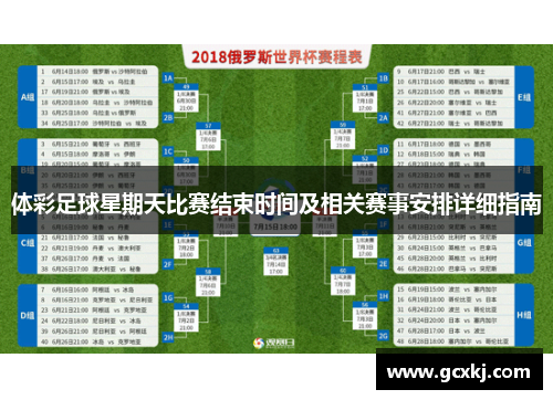 体彩足球星期天比赛结束时间及相关赛事安排详细指南
